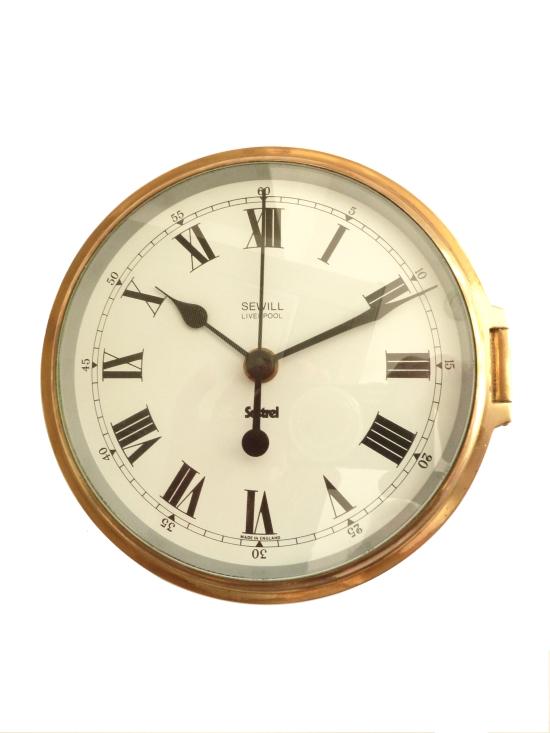 Sewill Brass Ship's Bulkhead Clock c.1990