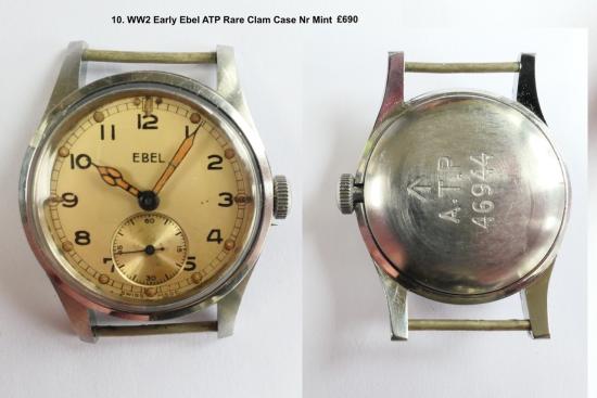 WW2 Ebel ATP Watch - Clam Type Case